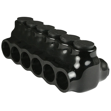 Asi Dual Sided Multi Tap Connector 6-3-0 AWG 6 Port 600 V Black AICD3-0-6